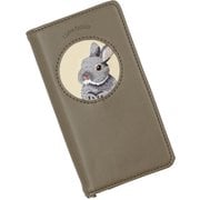 RA-XP10-6-TGR [Xperia 10 VI 用 ケース うさぎ刺繍 手帳型 スマホケース スタンド機能 エレガンテ Elegante/立ち耳 グレー]