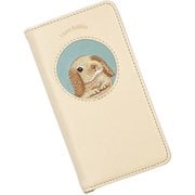 RA-AQWI4-LOR [AQUOS wish4 用 ケース うさぎ刺繍 手帳型 スマホケース スタンド機能 エレガンテ Elegante/ロップイヤー オレンジ]