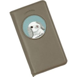 RA-AQR9-LFR [AQUOS R9 用 ケース うさぎ刺繍 手帳型 スマホケース スタンド機能 エレガンテ Elegante/ロップイヤー フロスティ]
