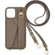 BS-AQWI4-DT [AQUOS wish4 用 ケース ベルト付きショルダーケース スマホケース ショルダータイプ くすみカラー スタンド機能 エレガンテ Elegante/ダークトープ]