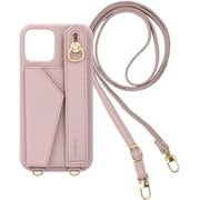 BS-AQWI4GP [AQUOS wish4 用 ケース ベルト付きショルダーケース スマホケース ショルダータイプ くすみカラー スタンド機能 エレガンテ Elegante/グレイッシュピンク]
