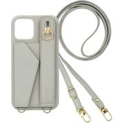 BS-AQWI4-PG [AQUOS wish4 用 ケース ベルト付きショルダーケース スマホケース ショルダータイプ くすみカラー スタンド機能 エレガンテ Elegante/ペールグレー]