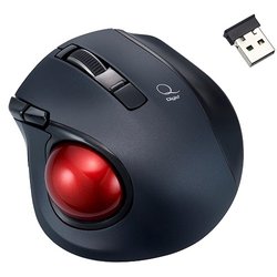 小型 無線 静音5ボタンレーザー式 親指トラックボール ブラック MUS-TRLF224BK