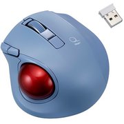 小型 無線 静音5ボタンレーザー式 親指トラックボール ブルー MUS-TRLF224BL