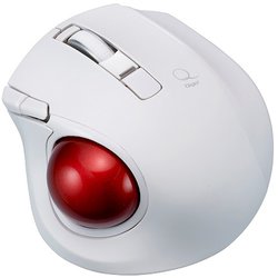 小型 Bluetooth 静音5ボタンレーザー式 親指トラックボール ホワイト MUS-TBLF225W
