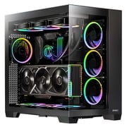 ピラーレスPCケース ARGBファン搭載 E-ATX対応 ブラック C8 ARGB