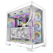 ピラーレスPCケース ARGBファン搭載 E-ATX対応 ホワイト C8 ARGB White