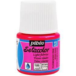 329033 [布用水性アクリル絵具セタカラー透明蛍光色 45ml フルレセントピンク]