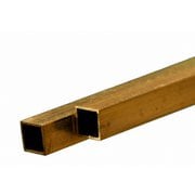KS9854 真鍮角パイプ 1辺6.0mm 肉厚0.45mm 長さ300mm 2本入り [工作用素材]