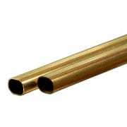 KS5094 真鍮楕円型パイプ サイズ小 長さ12インチ（300mm） 2本入り [工作用素材]