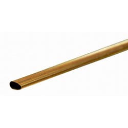 KS8122 真鍮流線形パイプ サイズ小 外径1/4インチ（6.35mm）肉厚0.014インチ（0.36mm） 長さ12インチ（300mm） 1本入り [工作用素材]