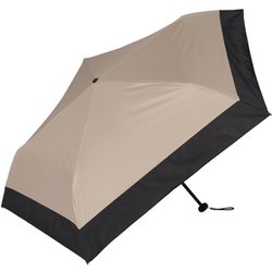 日傘 折りたたみ傘 晴雨兼用 超軽量カーボン 5本骨 親骨50cm airy 手開き式 一級遮光 UVカット加工 カーボンファイバー骨 バイカラー ベージュ×ブラック MEX50DP-053PI-beige-black