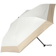 日傘 折りたたみ傘 晴雨兼用 超軽量カーボン 6本骨 親骨50cm airy+ バイカラー オフ×ベージュ MEX50DP-063PI-off-beige
