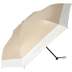 日傘 折りたたみ傘 晴雨兼用 airy+ 超軽量カーボン 親骨50cm 手開き式 一級遮光 UVカット加工 6本骨 カーボンファイバー骨 バイカラー ベージュ×オフ MEX50DP-063PI-beige-off