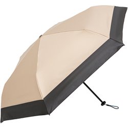 日傘 折りたたみ傘 晴雨兼用 airy+ 超軽量カーボン 親骨50cm 手開き式 一級遮光 UVカット加工 6本骨 カーボンファイバー骨 バイカラー ベージュ×ブラック MEX50DP-063PI-beige-black