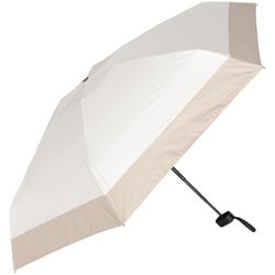 日傘 折りたたみ傘 晴雨兼用 mini 5段式コンパクト 親骨50cm 手開き式 一級遮光 UVカット加工 撥水5級 グラスファイバー骨 バイカラー オフ×ベージュ M50DP-065PI-off-beige
