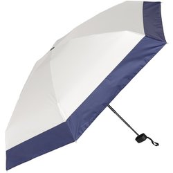 日傘 折りたたみ傘 晴雨兼用 mini 5段式コンパクト 親骨50cm 手開き式 一級遮光 UVカット加工 撥水5級 グラスファイバー骨 バイカラー オフ×ネイビー M50DP-065PI-off-navy