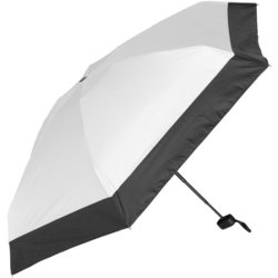 日傘 折りたたみ傘 晴雨兼用 mini 5段式コンパクト 親骨50cm 手開き式 一級遮光 UVカット加工 撥水5級 グラスファイバー骨 バイカラー オフ×ブラック M50DP-065PI-off-black