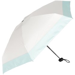 日傘 折りたたみ傘 晴雨兼用 mini 5段式コンパクト 親骨50cm 手開き式 一級遮光 UVカット加工 撥水5級 グラスファイバー骨 バイカラー オフ×ミント M50DP-065PI-off-mint