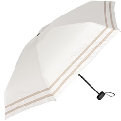 日傘 折りたたみ傘 晴雨兼用 mini 親骨50cm 手開き式 一級遮光 UVカット加工 撥水5級 5段式コンパクト 2ライン切替 グラスファイバー骨 オフ×ベージュ M502L-065PI-off-beige
