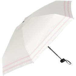 日傘 折りたたみ傘 晴雨兼用 mini 親骨50cm 手開き式 一級遮光 UVカット加工 撥水5級 5段式コンパクト 2ライン切替 グラスファイバー骨 オフ×ピンク M502L-065PI-off-pink
