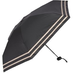 日傘 折りたたみ傘 晴雨兼用 mini 親骨50cm 手開き式 一級遮光 UVカット加工 撥水5級 5段式コンパクト 2ライン切替 グラスファイバー骨 ブラック×ベージュ M502L-065PI-black-beige