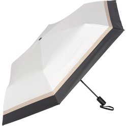 日傘 折りたたみ傘 晴雨兼用 aqua 53cm 自動開閉式 一級遮光 UVカット加工 撥水5級 超軽量 6本骨 カーボンファイバー骨 3色ミックス オフ×ブラック AEX533S-063PI-off-black