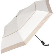 日傘 折りたたみ傘 晴雨兼用 自動開閉 超軽量 カーボン 6本骨 aqua ボーダー オフ×ベージュ AEX53FD-063PI-off-beige