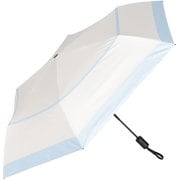 日傘 折りたたみ傘 晴雨兼用 自動開閉 超軽量 カーボン 6本骨 aqua ボーダー オフ×ブルー AEX53FD-063PI-off-blue