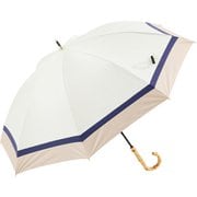 日傘 晴雨兼用 ショート丈 親骨50cm 8本骨 ithm 3色ミックス バンブーハンドル オフ×ベージュ M503S-081PI-off-beige
