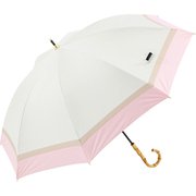 日傘 晴雨兼用 ショート丈 親骨50cm 8本骨 ithm 3色ミックス バンブーハンドル オフ×ピンク M503S-081PI-off-pink