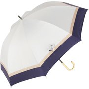 日傘 晴雨兼用 ショート丈 親骨55cm 8本骨 prism 3色ミックス オフ×ネイビー M553S-081PI-off-navy