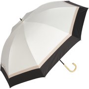 日傘 晴雨兼用 ショート丈 親骨55cm 8本骨 prism 3色ミックス オフ×ブラック M553S-081PI-off-black