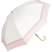 日傘 晴雨兼用 ショート丈 親骨55cm 8本骨 prism 3色ミックス オフ×ピンク M553S-081PI-off-pink