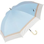 日傘 晴雨兼用 ショート丈 親骨55cm 8本骨 prism 3色ミックス ブルー×オフ M553S-081PI-blue-off