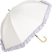日傘 晴雨兼用 ショート丈 ラタン深張 colon FRILL シングルフリル オフ×パープル M50DQ-081API-off-purple