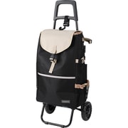 438978 [co-coro（ココロ） MORRY モリー ショッピングカート チェア 40L 約幅36.5cm×奥行19.5cm×高さ93cm ブラック×ベージュ]