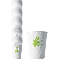レリーフカップ 紙コップ 273ml（約口径7.7cm×底径5.2cm×高さ9.6cm） 50個入 クローバー柄 GDPR09CV