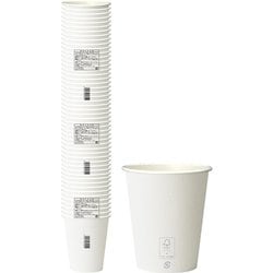 断熱カップ 紙コップ 402ml 12オンス（約口径8.9cm×高さ10.7cm） 50個入 ホワイト GDNP12WH