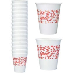 LOHAS コールドカップ 紙コップ 12オンス 402ml（約口径8.9cm×高さ10.7cm） 40個入 レッド(2柄アソート) GCSP12LO