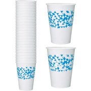 GCSP16LO [LOHAS コールドカップ 紙コップ 16オンス 494ml（約口径8.9cm×高さ12.5cm） 50個入 ブルー(2柄アソート)]