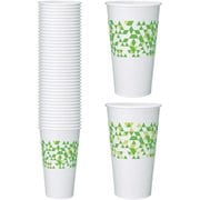 GCSP12LO [LOHAS コールドカップ 紙コップ 20オンス 600ml（約口径8.9cm×高さ15.3cm） 40個入 グリーン(2柄アソート)]
