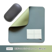両面リバーシブルマウスパッド/リストレストセット(滑り止め付き) スモーキーブルー&グリーン EM24-MP2
