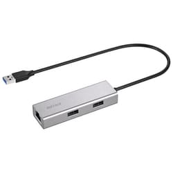 Giga対応 USBハブ付き LANアダプター USB Type-A 接続モデル シルバー LUD-U3-AU101SV