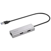 Giga対応 USBハブ付き LANアダプター USB Type-A 接続モデル シルバー LUD-U3-AU101SV