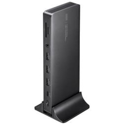 USB Type-C ドッキングステーション HDMI×2 LAN付き 4K/60Hz PD65W対応 2画面出力対応 PD充電 ACアダプタ付き 縦型スタンド付き 据え置き ブラック USB-CVDK16