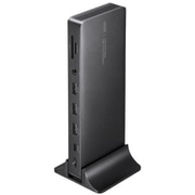 USB Type-C ドッキングステーション HDMI×2 LAN付き 4K/60Hz PD65W対応 2画面出力対応 PD充電 ACアダプタ付き 縦型スタンド付き 据え置き ブラック USB-CVDK16