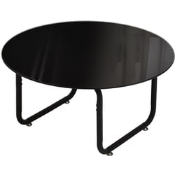 円形 ガラステーブル 幅75 ROND（ロント） ブラック ONTB0247GLBLK