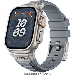 IQ-AW052B45-GYS [Apple Watch 49/45/44/42mm用 アクティブシリコンベルト BD005 （052） グレー×シルバー]