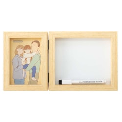 メッセージフォトフレーム 木製 2面 ナチュラル F-TW-110-NA